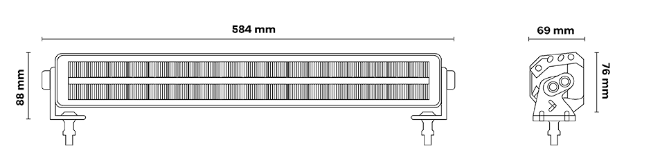 LED Bar 22" (58cm) 108W OSRAM EU Homologated - Shark