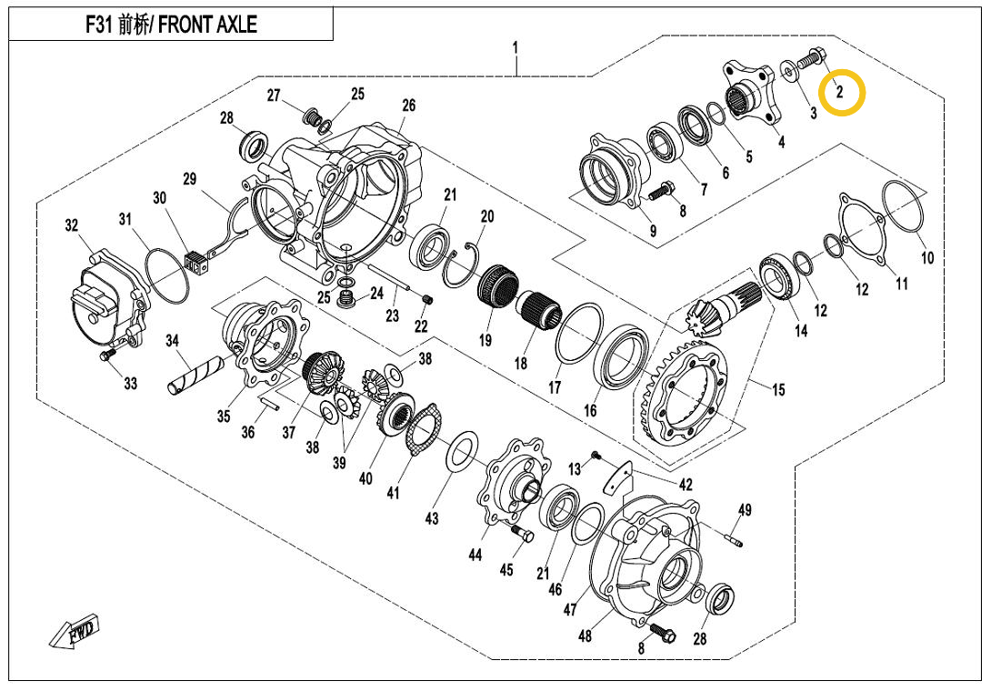 Diferencial spredaj - Cfmoto 450