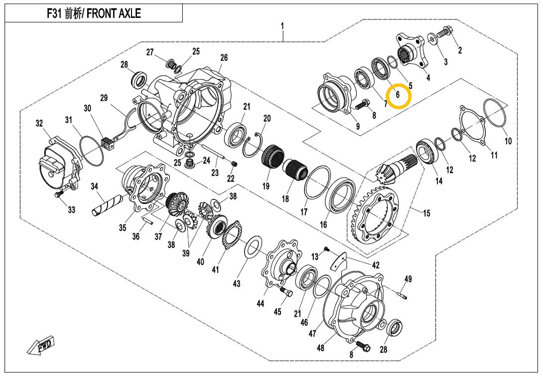 Diferencial spredaj - Cfmoto 450