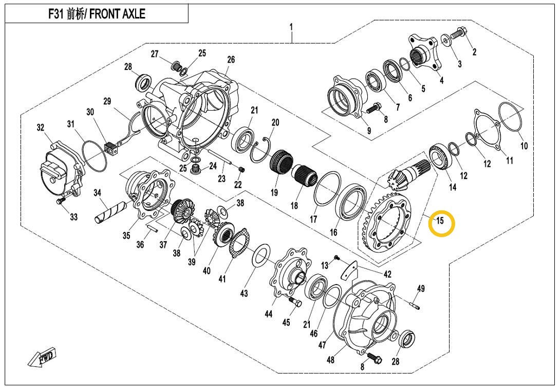 Diferencial spredaj - Cfmoto 450