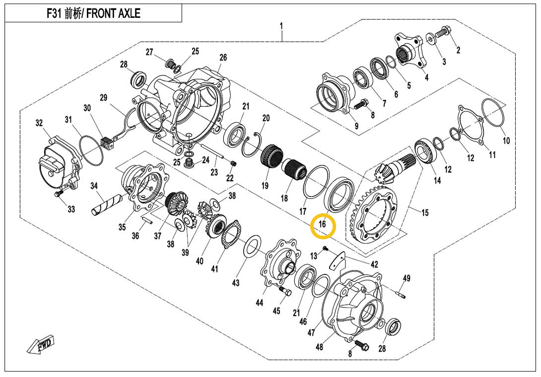 Diferencial spredaj - Cfmoto 450