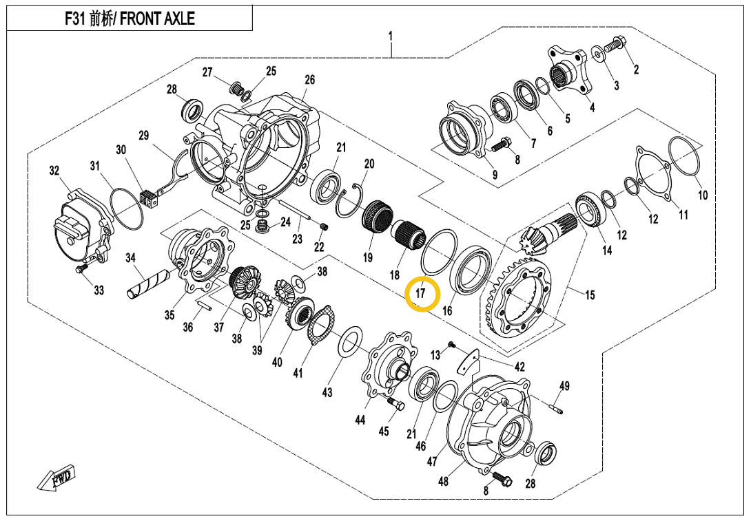 Diferencial spredaj - Cfmoto 450