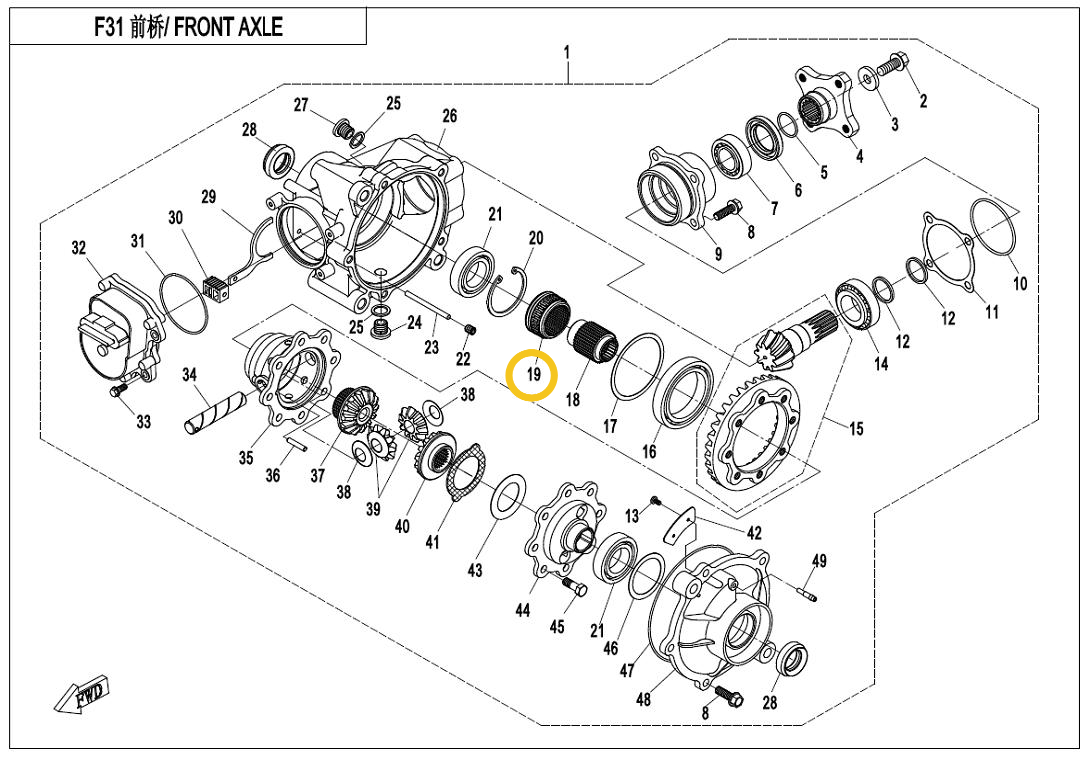 Diferencial spredaj - Cfmoto 450