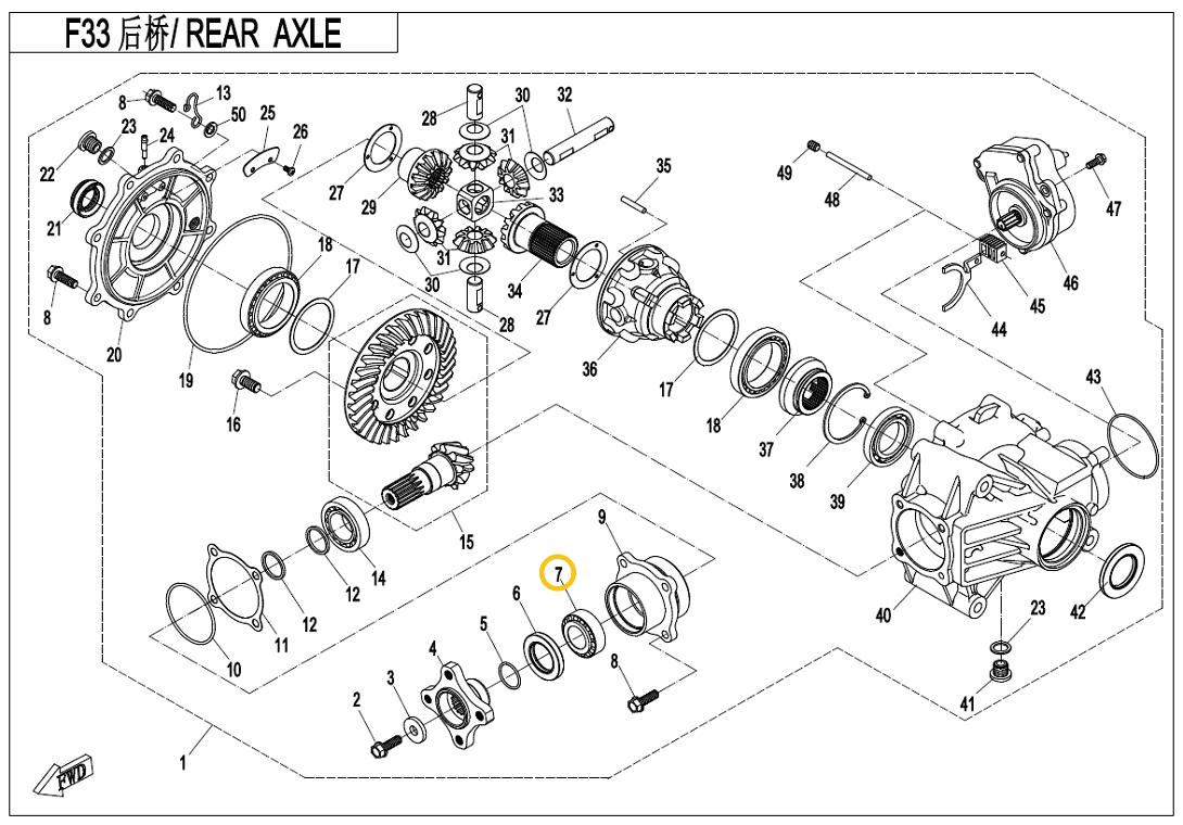 Diferencial zadaj - Cfmoto 450
