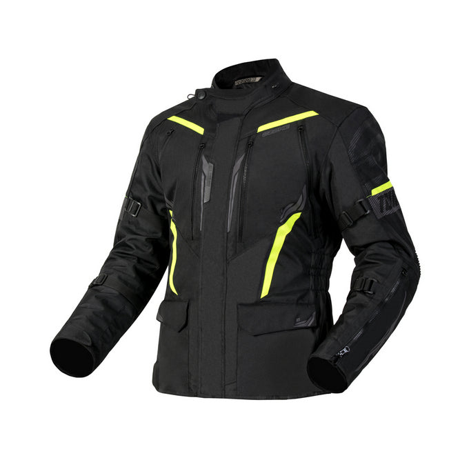 Motoristična jakna OZONE TOUR III Črna/Fluo - Moška