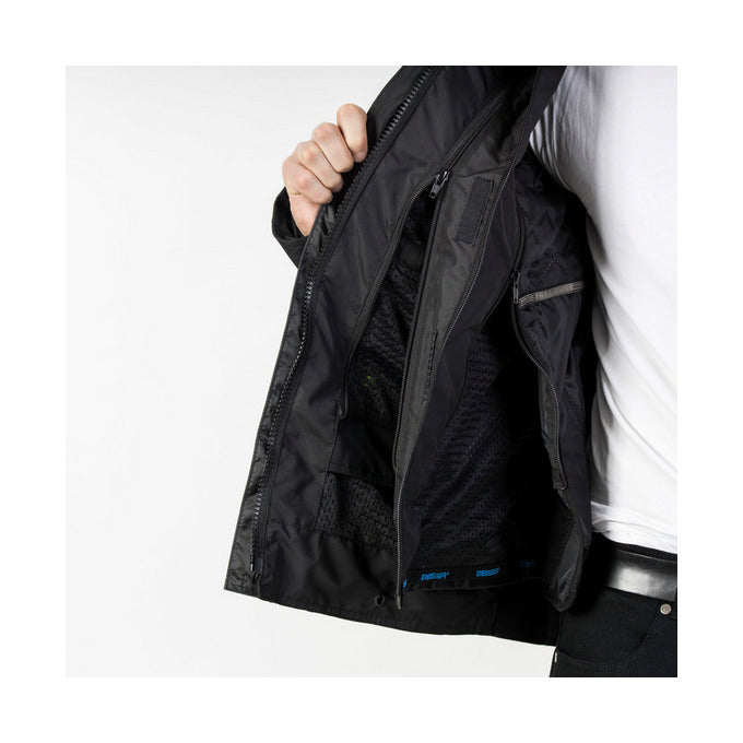 Motoristična jakna OZONE TOUR III Črna/Fluo - Moška