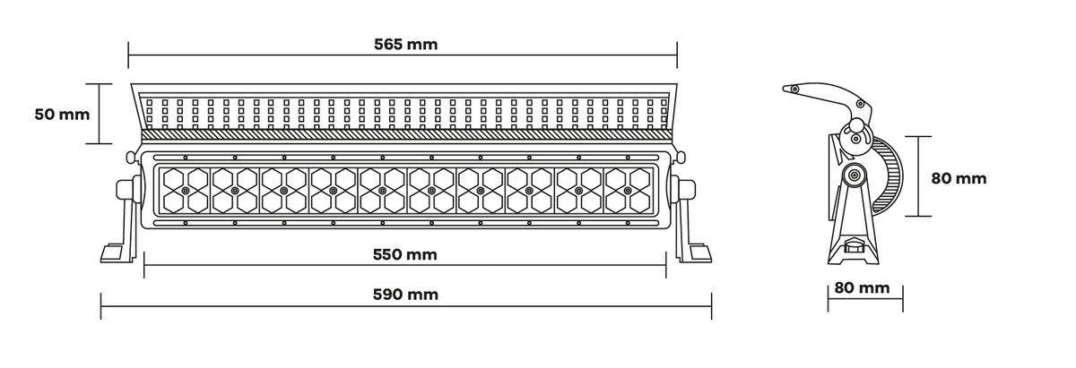 LED Bar 21.5" (55cm) 6D with Cover 120W - Shark
