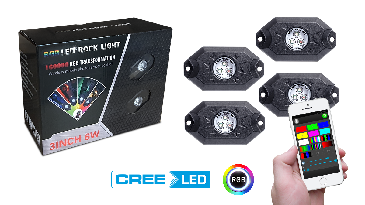 RGB LED Underglow Lights with Bluetooth Control - Shark
