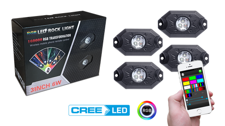 RGB LED Underglow Lights with Bluetooth Control - Shark
