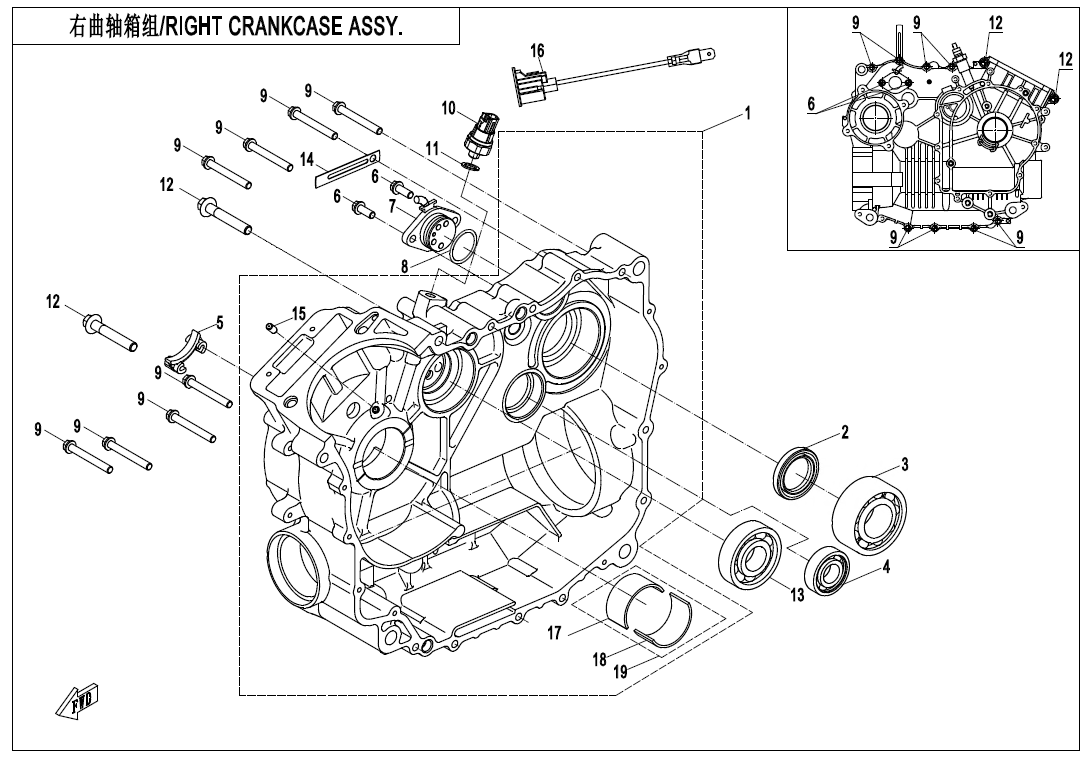 Right Crankcase Assembly / CForce 450–520