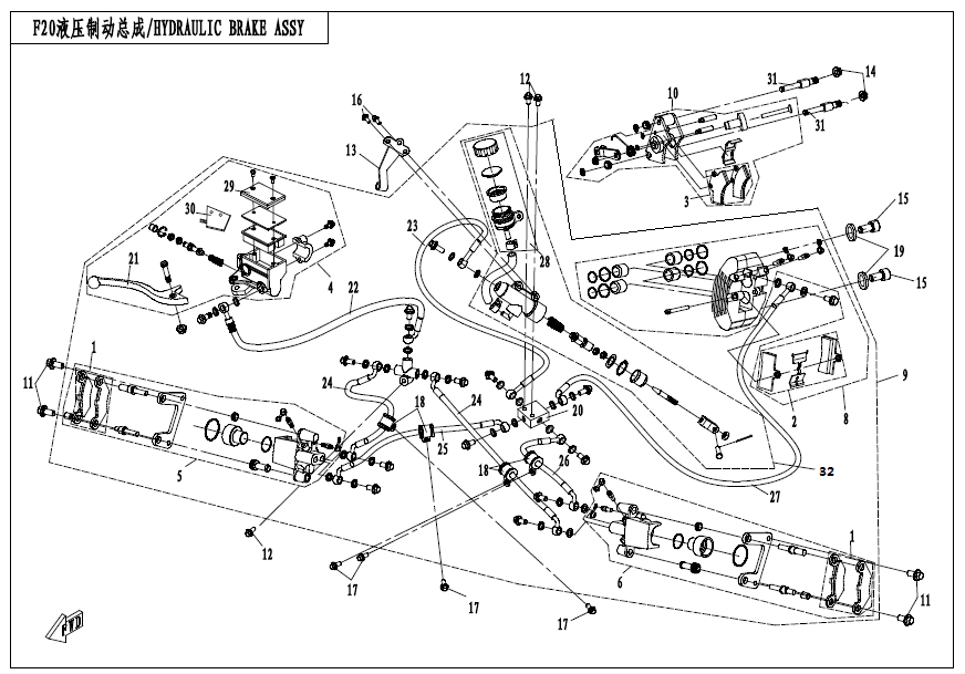 Hydraulic Brake System / CFMOTO 500